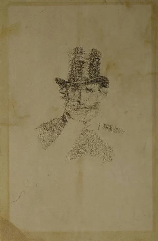 Ritratto di Giuseppe Verdi con il cilindro - Castello Sforzesco, Milano